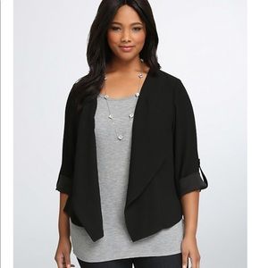 Torrid Drape Open Front Blazer